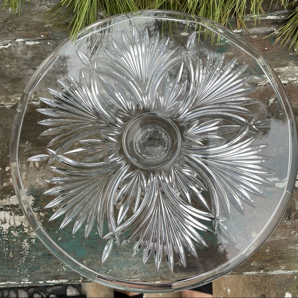 Royal Limited Crystal Cake platter vintage style - Picture 5 of 13